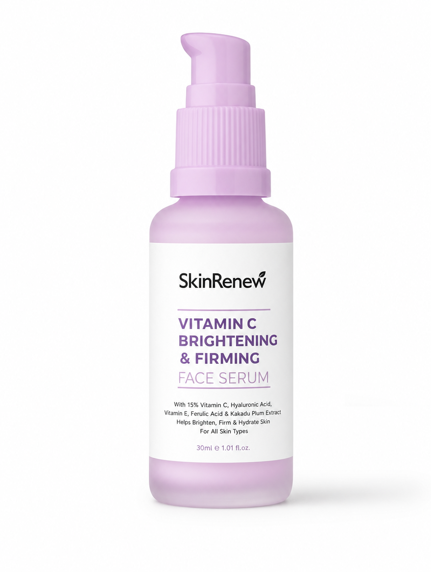 SkinRenew Vitamin C Brightening and Firming Face Serum 30ml dropper bottle