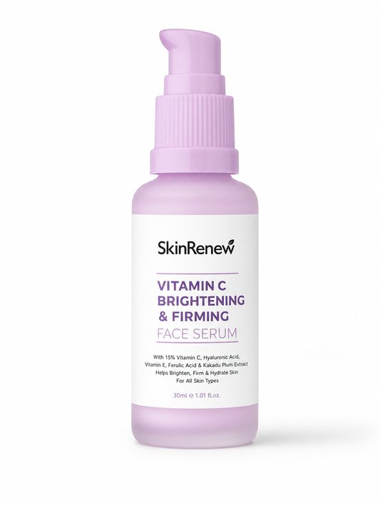 SkinRenew Vitamin C Brightening and Firming Face Serum 30ml dropper bottle